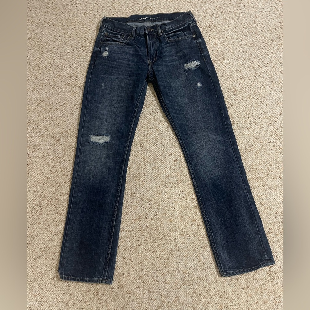 Men's Blue Distressed Jeans